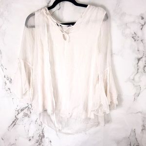 Giulia sheer flowy cross top D7